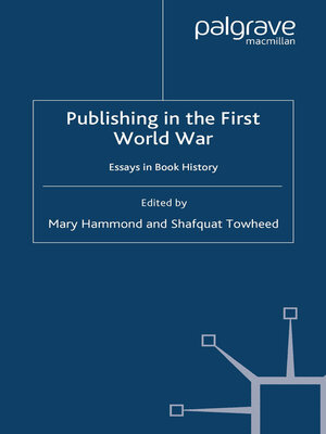 cover image of Publishing in the First World War